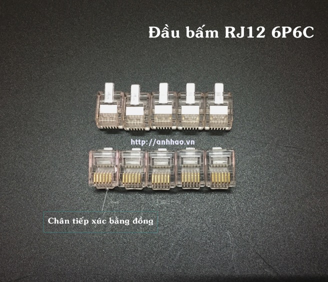 Đầu bấm điện thoại RJ12 6P6C